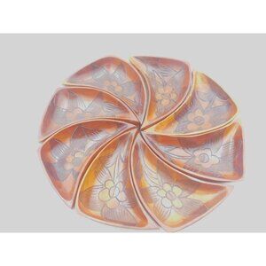 8 Piece Monkey Pod Wooden Set Serving Set Decrotive VINTAGE Hand Carved